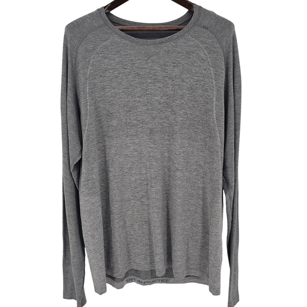 Lululemon Metal Vent Tech Henley LS Shirt Mens XXL Gray Athletic Performance